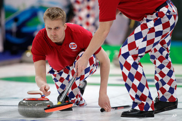 The Norweigan curling team thought these pants were neat