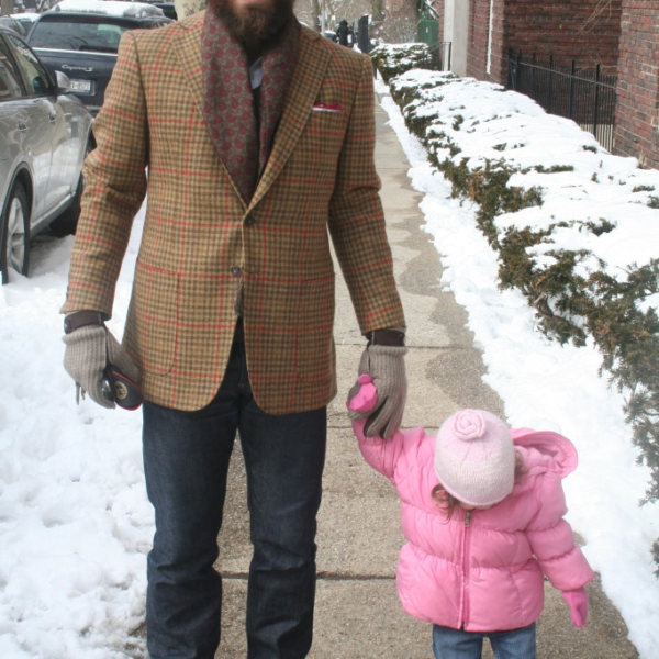 This photo, in our series of pictures of real men who dress well, is of Rob, from Brooklyn (and his adorable daughter)