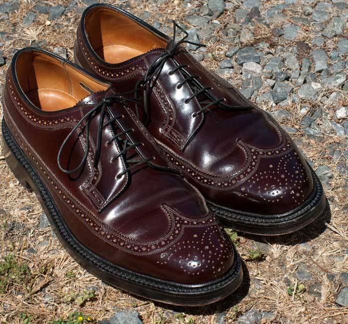 Shell cordovan Florsheim Imperial longwings at Goodwill for $2