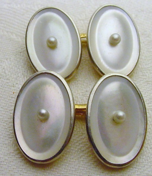 It’s On eBay - 14K Gold and Mother of Pearl Cuff Links