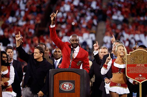 Jerry Rice, honored at Candlestick Park