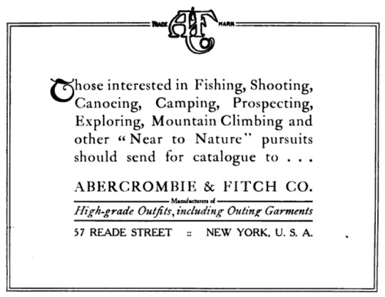 Abercrombie & Fitch catalog, circa 1907
