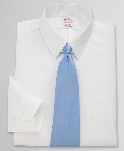 Five white shirts, button-down collars…