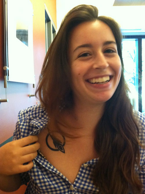 This lady got my radio show ’s logo tattooed on her chest