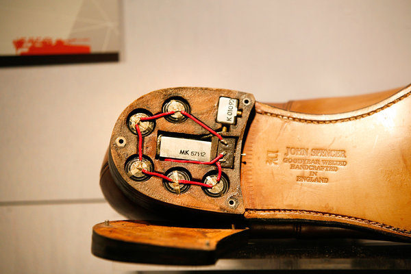 A handmade pair of shoes made for a United States ambassador to Czechoslovakia in the 1960s