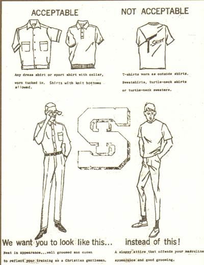A page out of a 1960s dress code book for high school students