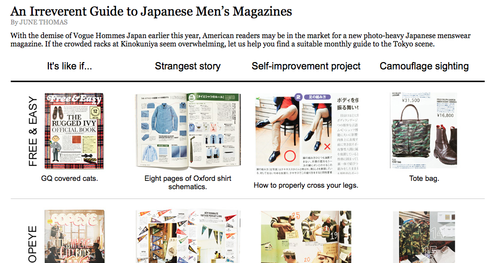 A guide goofing on Japanese men’s magazines