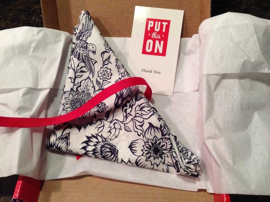 Unboxing shot of this month’s pocket square