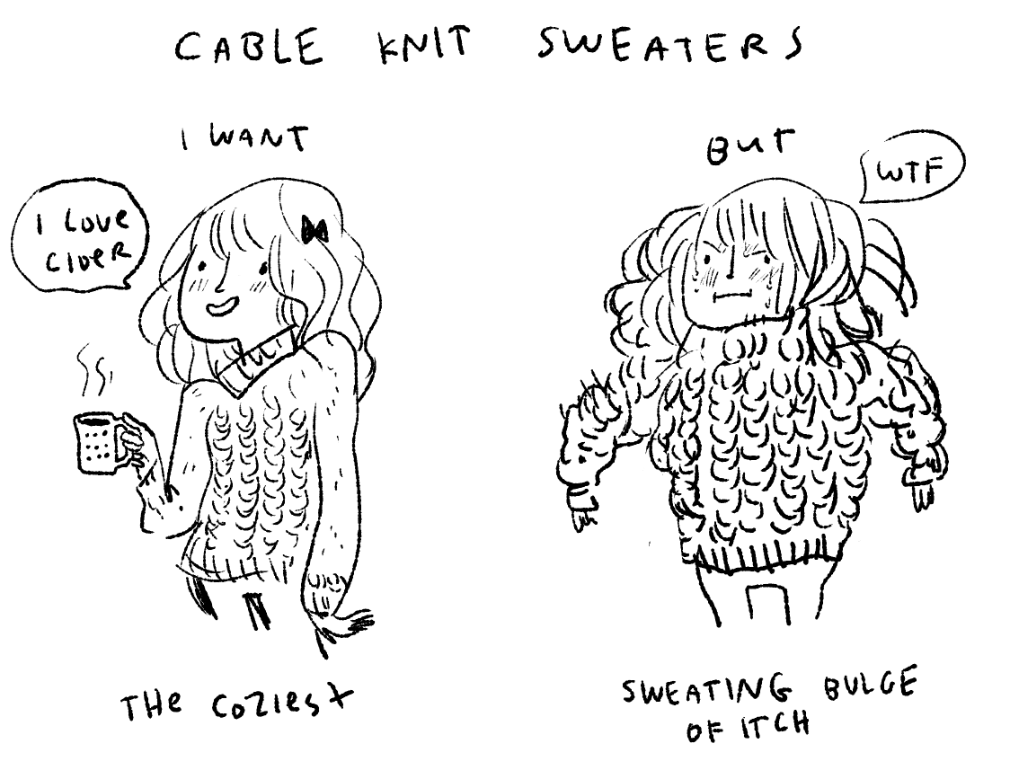 I want cable knit sweaters to be something they are not
