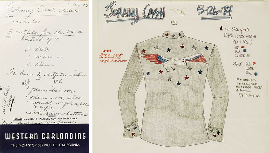 Johnny Cash’s Nudie Order, 1977