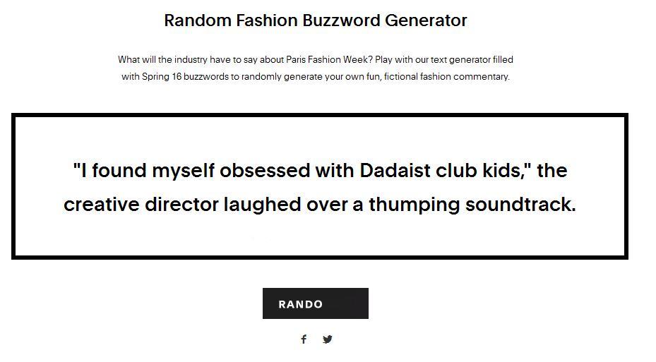 So Random: Generator Parodies Style Writing