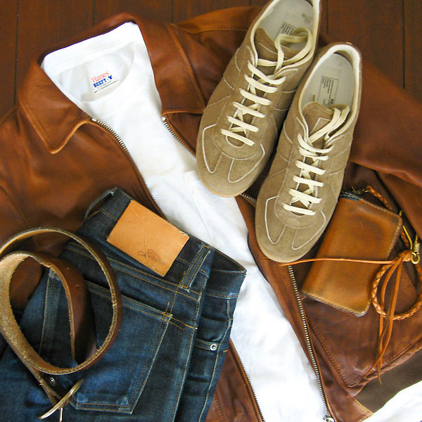 White Tee + Denim + Leather