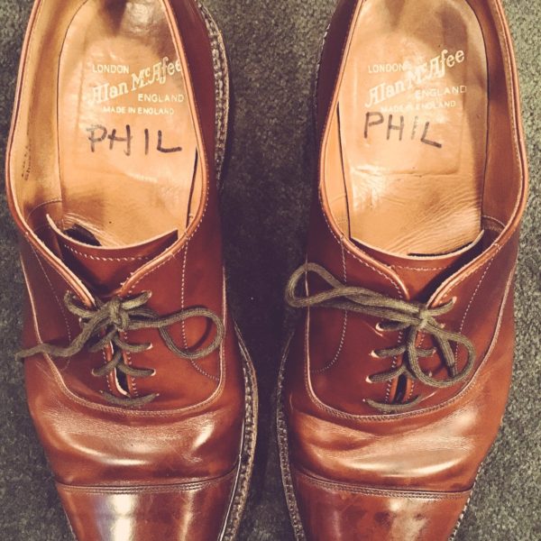 Phil Hartman’s shoes, in SNL’s wardrobe department.