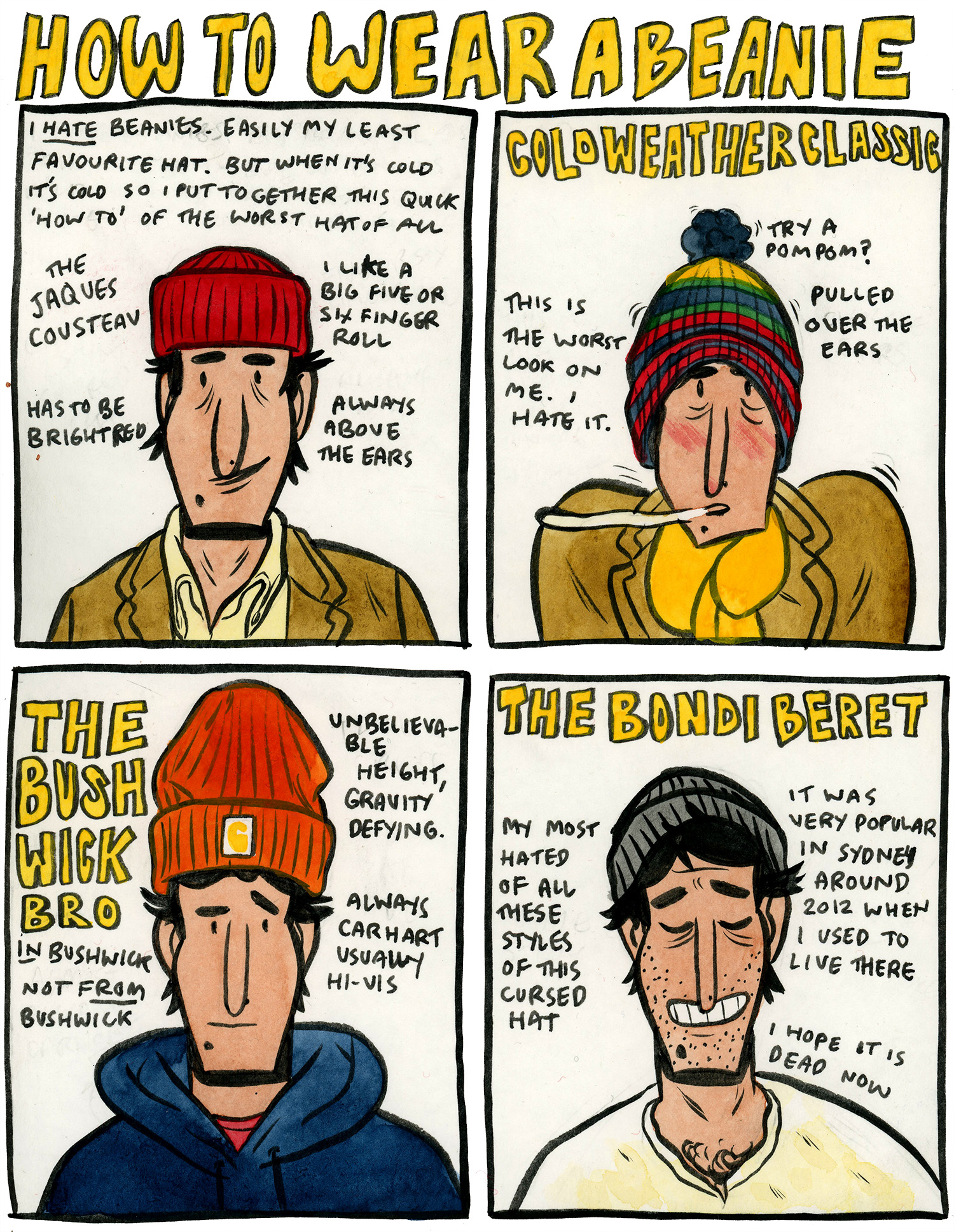 Style & Fashion Drawings How to Wear a Beanie Put This On